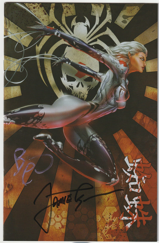 White Widow #7 Leaping Ninja Dominguez Wrap-Around Cover 2x Signed COA