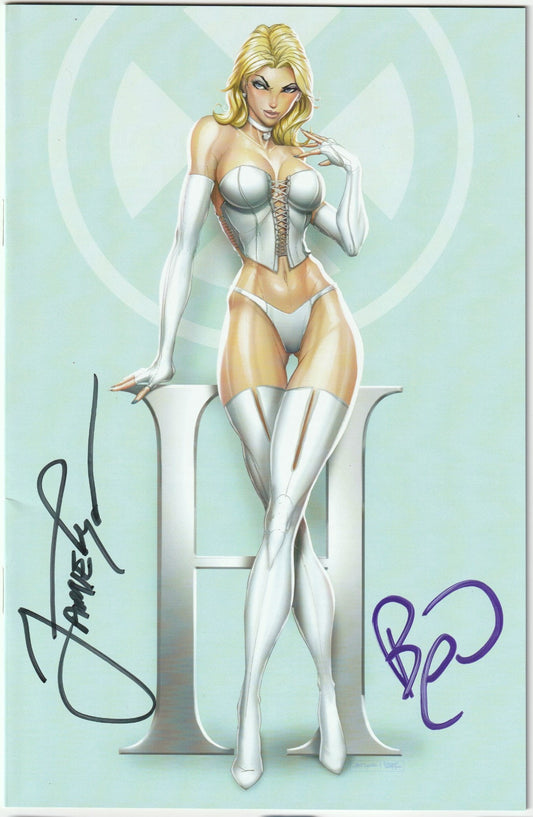 White Widow #7 NYCC Cosplay Emma Frost Homage Virgin Cover 2x Signed by Tyndall & Powell with COA