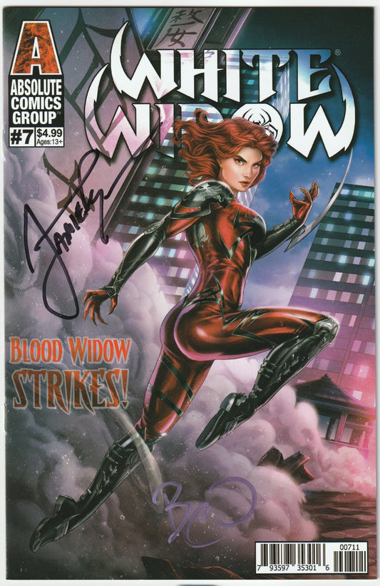 White Widow #7 Retail Dominic Glover Cover 2x Signed COA (Copy B)