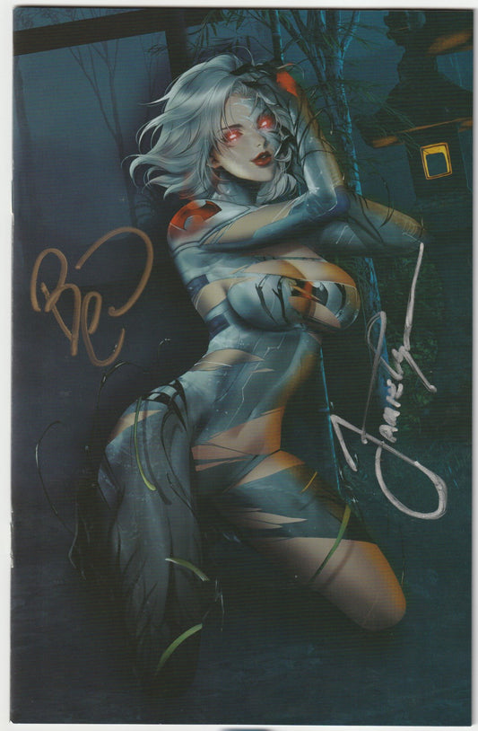 White Widow #7 Virgin Leirix Cover Variant 2x Signed COA (Gold and Silver Sigs)