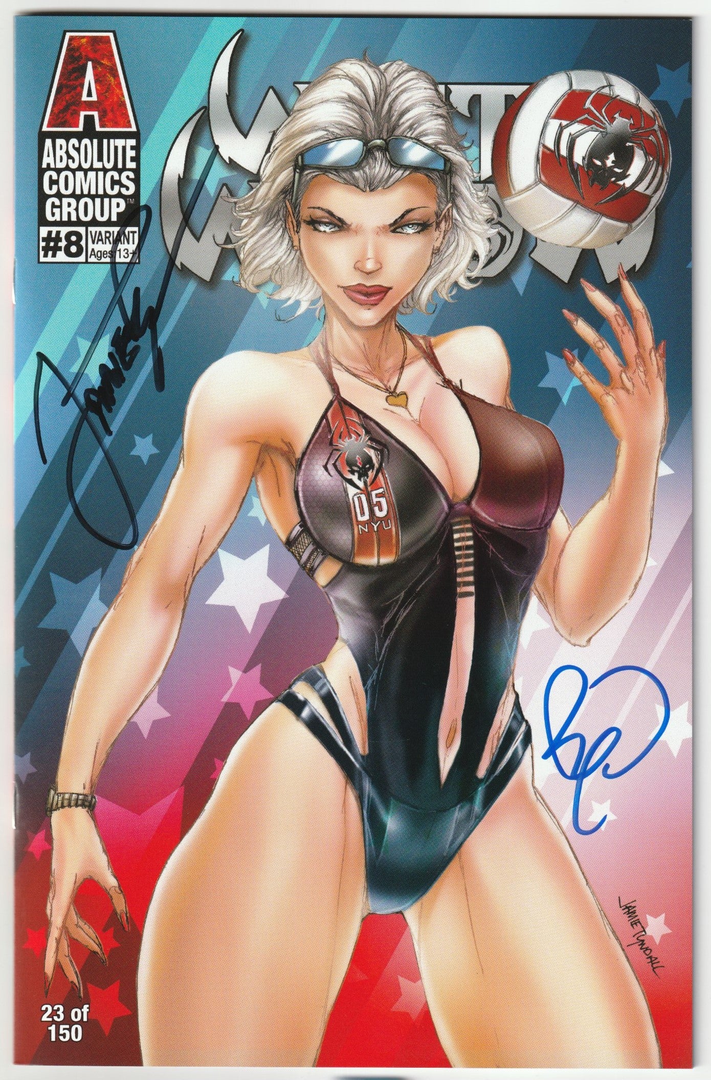 White Widow #8 Swimsuit Cover 2x Signed COA Limited #23 of 150