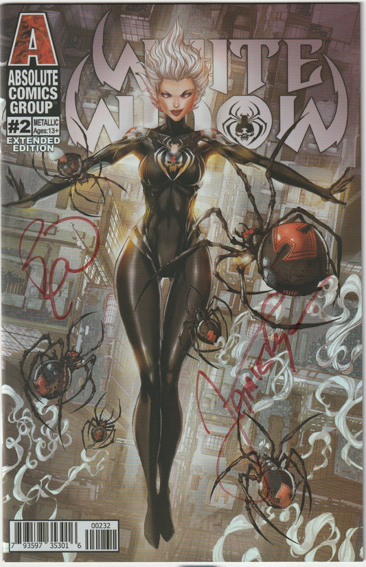 White Widow #2 Extended Limited "Metallic" Edition 2x Signed w/COA (NOT METAL COVER!)