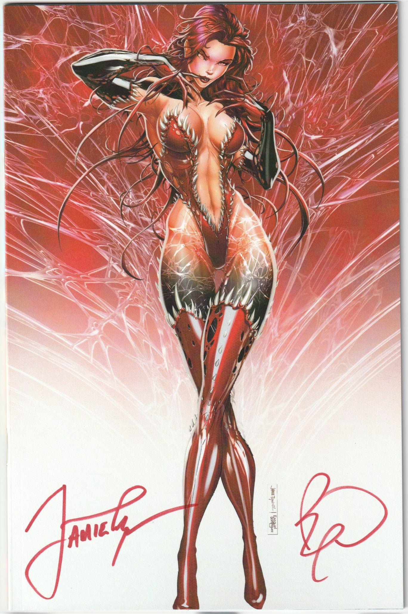 White Widow #5 Virgin Carnage Variant Cover Double Signed by Tyndall & Powell with COA