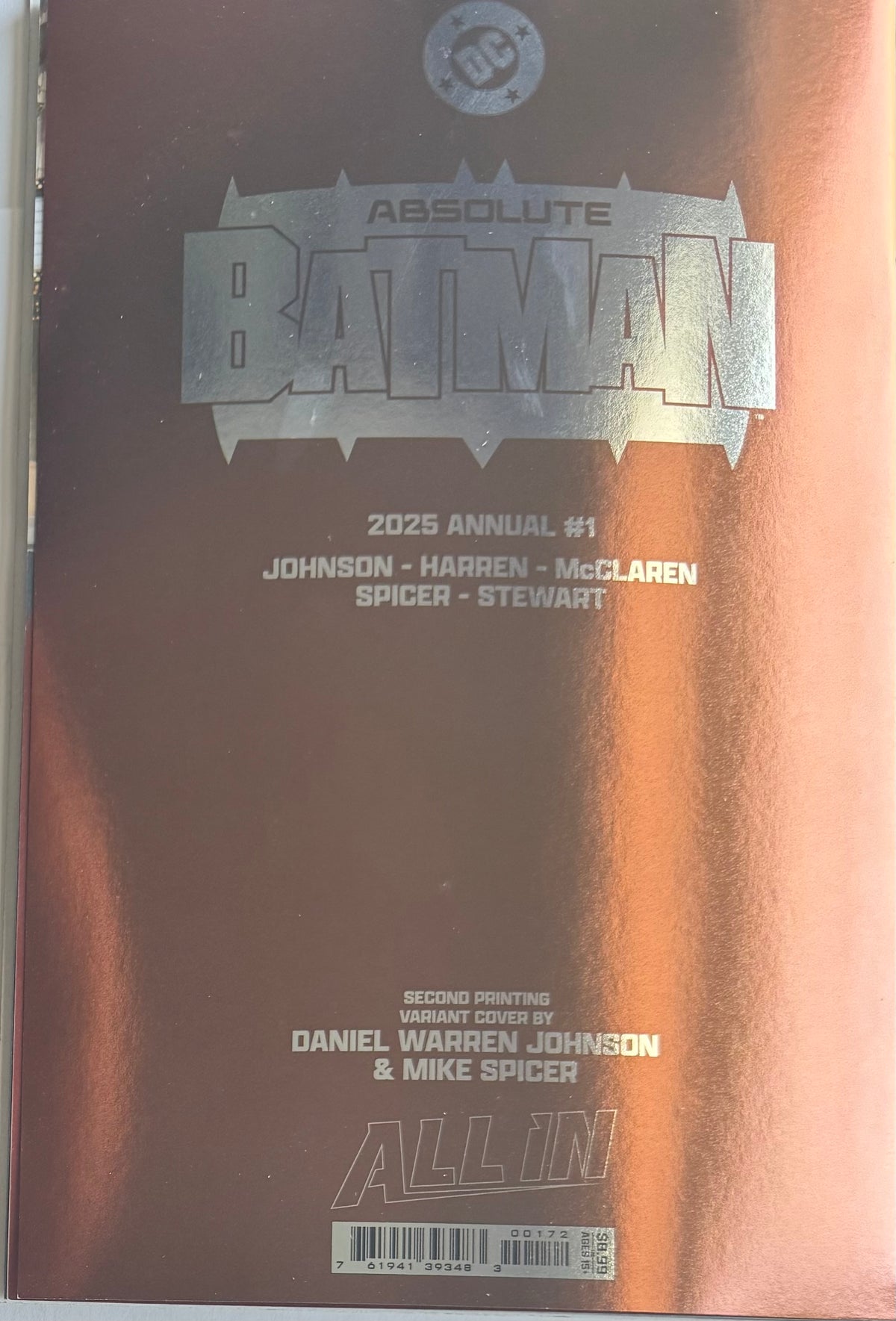 Absolute Batman 2025 Annual #1 - 2nd Print, Cover C Daniel Warren Johnson FOIL