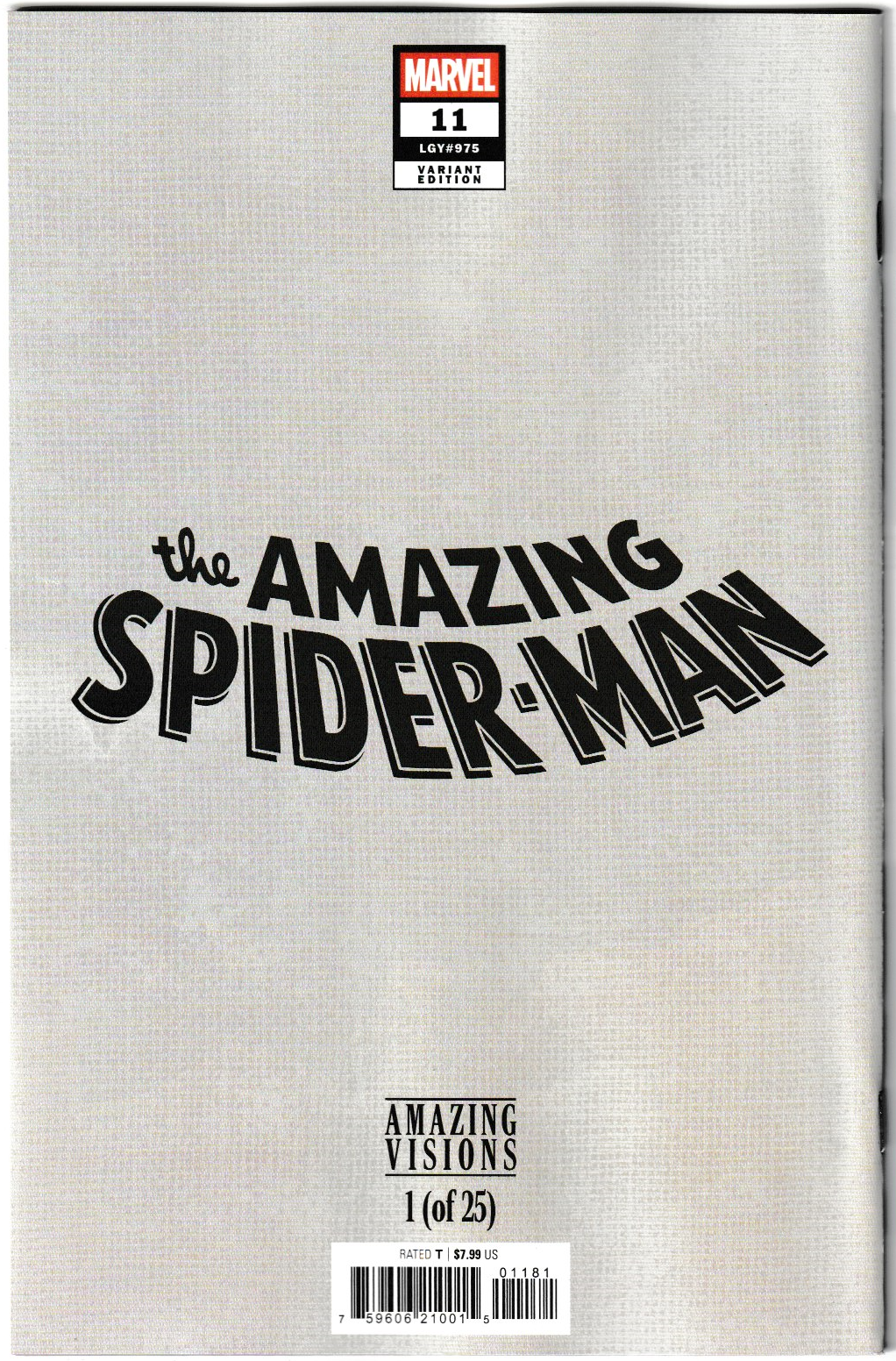 Amazing Spider-Man #11 Lee Bermejo Amazing Visions Variant 1 of 25 (Marvel Comics, 2025)