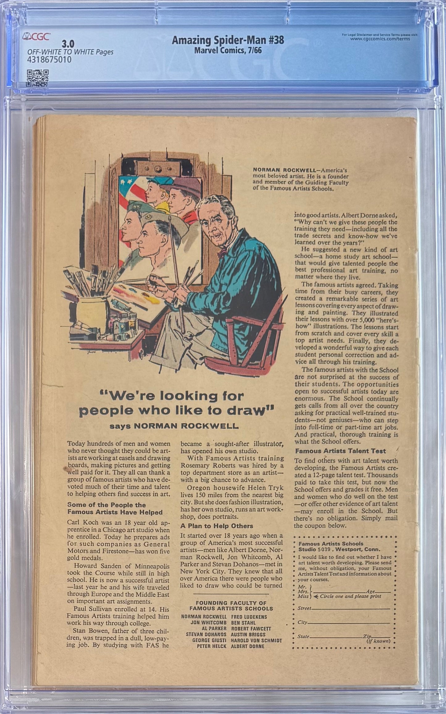 Amazing Spider-Man #38 (CGC 3.0, Off-White Pages)