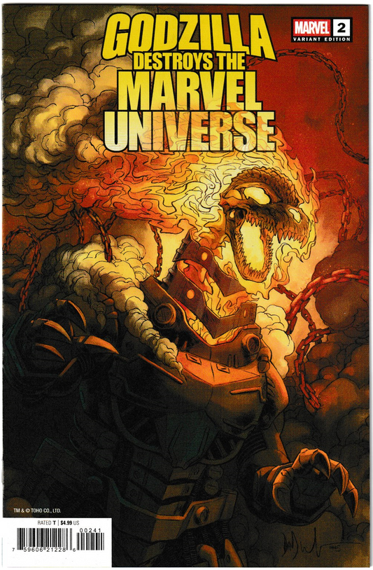 Godzilla Destroys the Marvel Universe #2 Dave Wachter Marvelized Mecha-Ghost Riderzilla Variant (Marvel Comics, 2025)