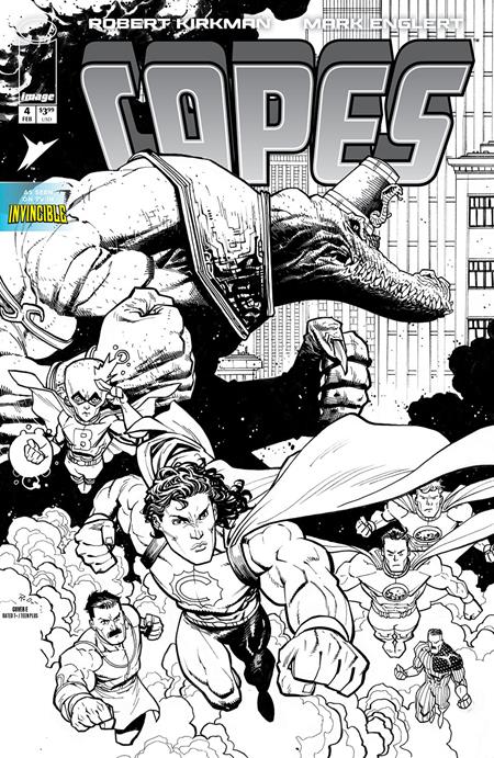 INVINCIBLE UNIVERSE CAPES #4 CVR E INC 1:50 RYAN OTTLEY B&W VAR (1st Print)
