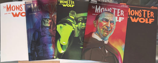 Mark Spears Monsters: The Monster & The Wolf #1 All Retailer Incentive Variant Bundle - Complete Set of C,D,E Retailer Incentive Covers + Black & White Sketch Covers (Lot of 5 Books)