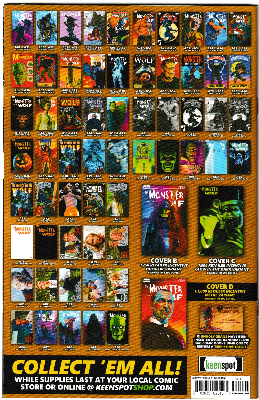 Mark Spears Monsters: The Monster & The Wolf #1 Cover A01 Main Cover