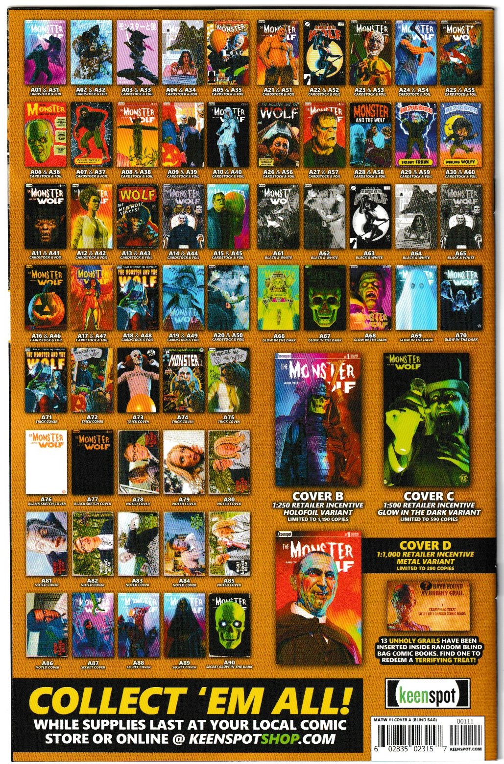 Mark Spears Monsters: The Monster & The Wolf #1 Cover A24 Variant - Print Run of 9,600