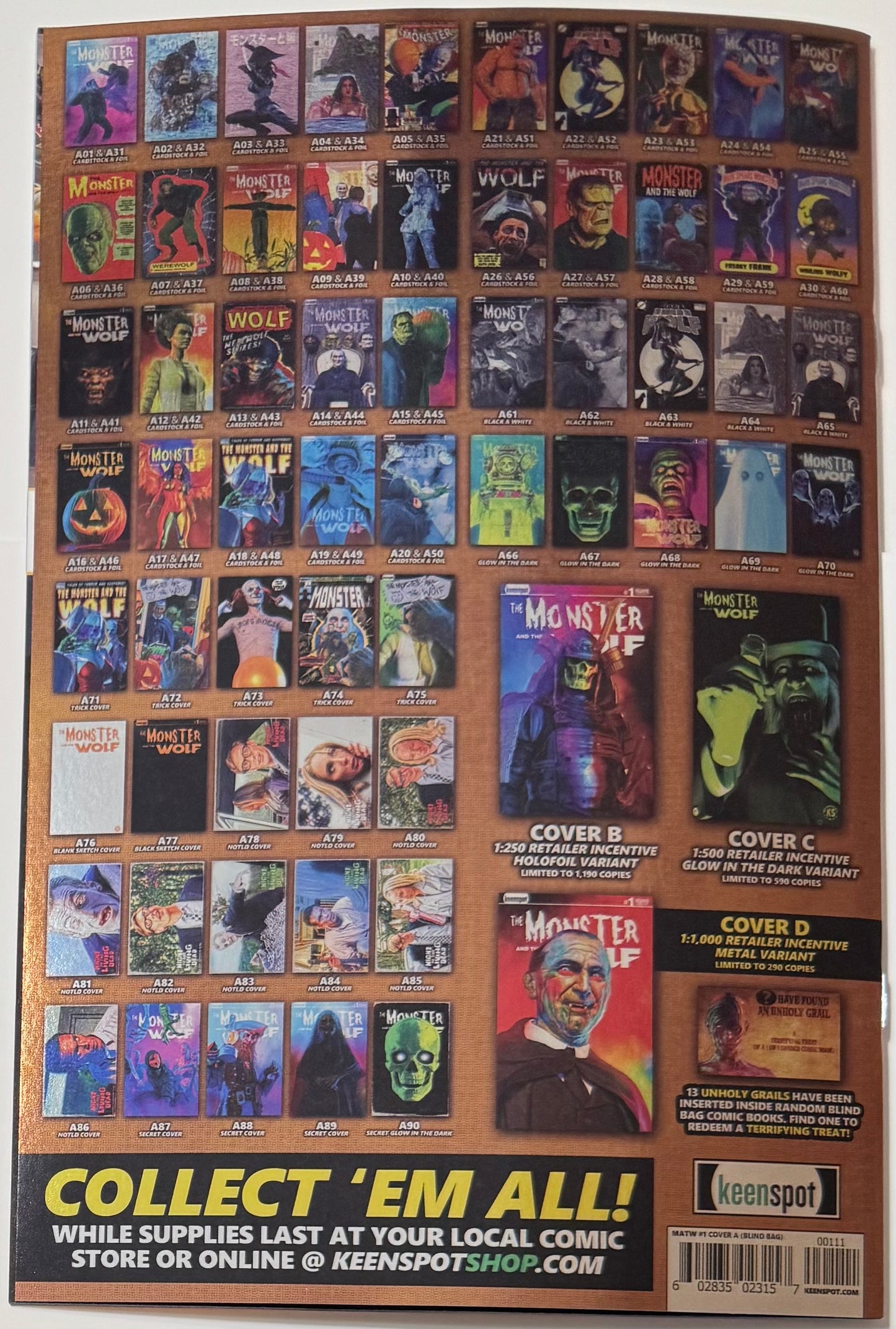 Mark Spears Monsters: The Monster & The Wolf #1 Cover A35 Foil Variant - Print Run of 833