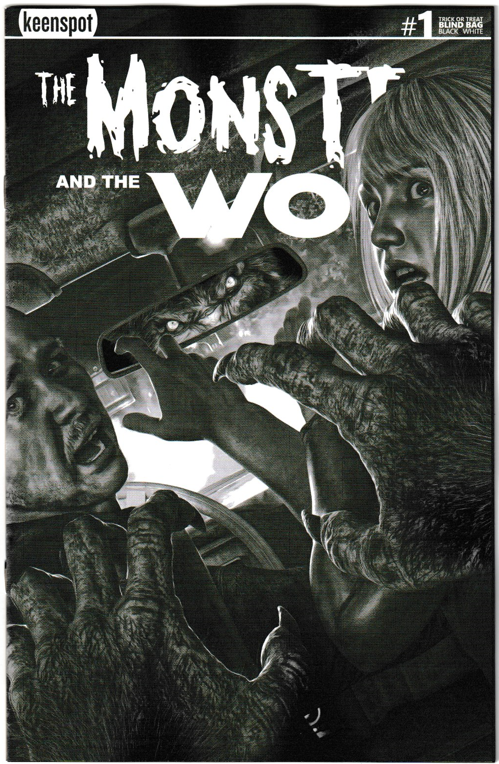 Mark Spears Monsters: The Monster & The Wolf #1 Black and White Cover Bundle - Complete Set A61-A65 Black and White Variant - Print Run of 500 + Black and White Sketch Covers (Lot of 7 Books)