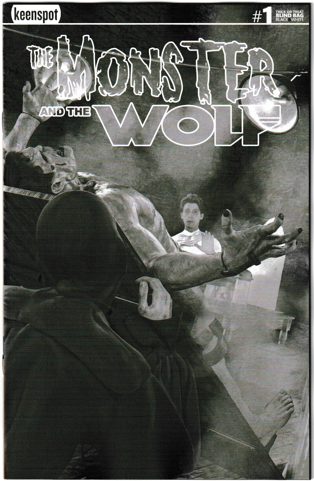 Mark Spears Monsters: The Monster & The Wolf #1 Black and White Cover Bundle - Complete Set A61-A65 Black and White Variant - Print Run of 500 + Black and White Sketch Covers (Lot of 7 Books)