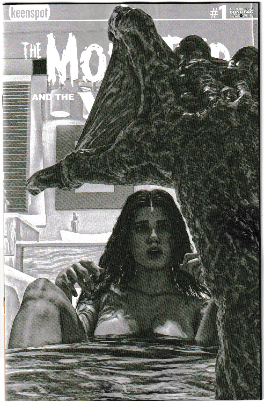 Mark Spears Monsters: The Monster & The Wolf #1 Black and White Cover Bundle - Complete Set A61-A65 Black and White Variant - Print Run of 500 + Black and White Sketch Covers (Lot of 7 Books)