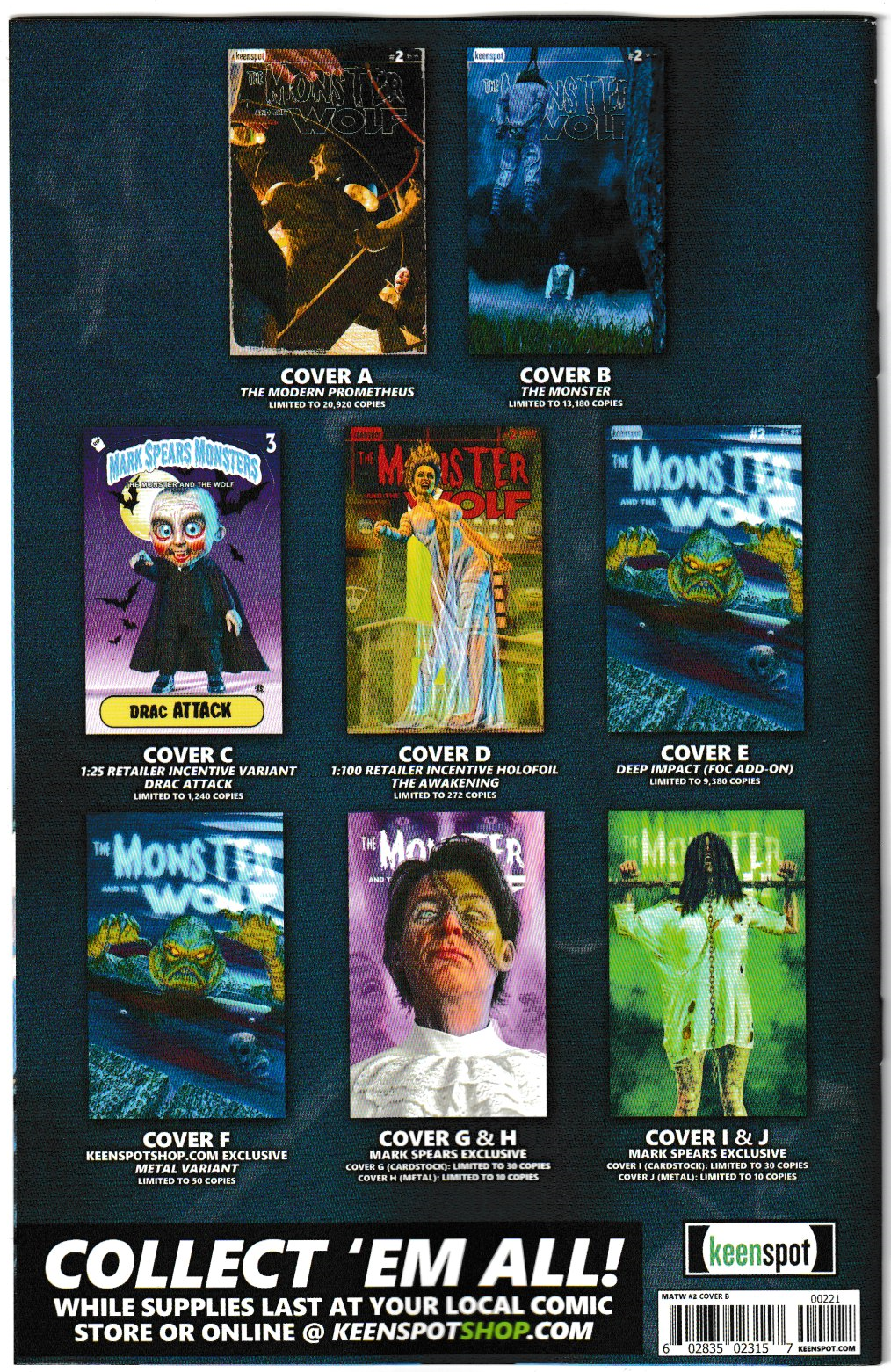 MARK SPEARS MONSTERS THE MONSTER & THE WOLF #2 CVR B MARK SPEARS THE MONSTER VAR
