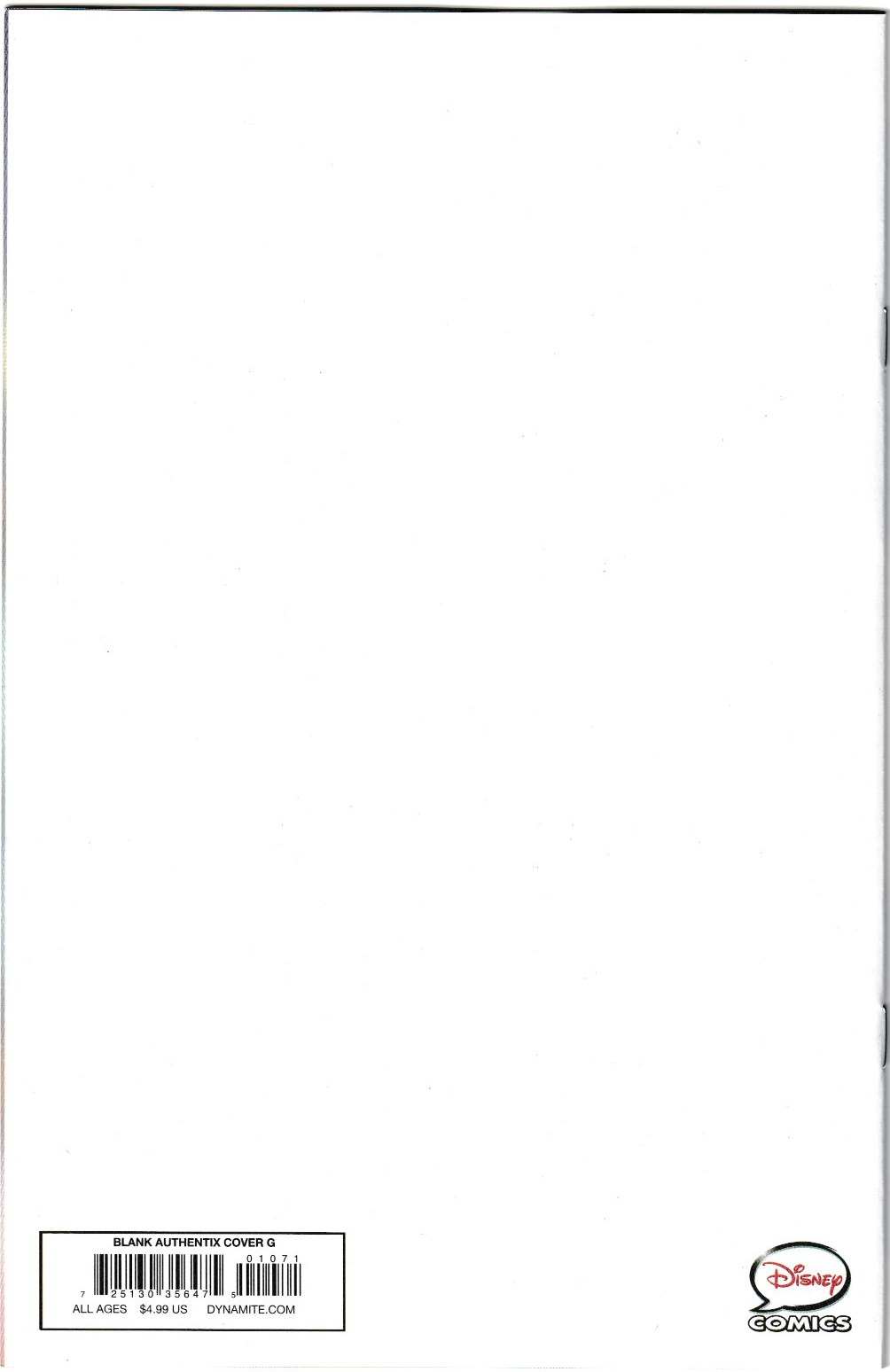 Stitch #1 Cover G (White Blank Sketch Authentix Variant) NM/NM+
