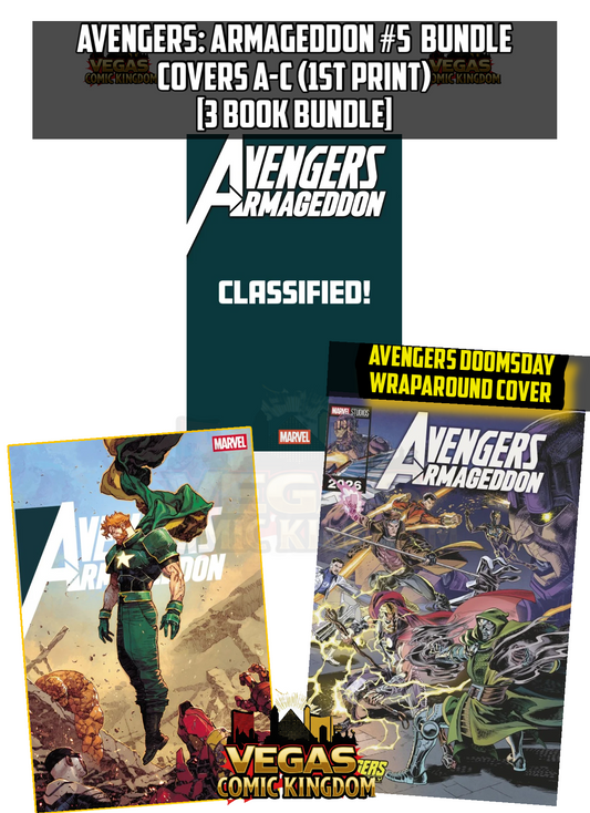 AVENGERS: ARMAGEDDON #5 — COVERS A–C 3 BOOK BUNDLE (1ST PRINT) — FOC THIS MONDAY!