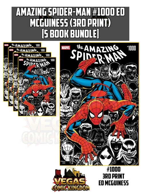 AMAZING SPIDER-MAN #1000 X5 COVER A BUNDLE — 3RD PRINT BY ED MCGUINNESS!