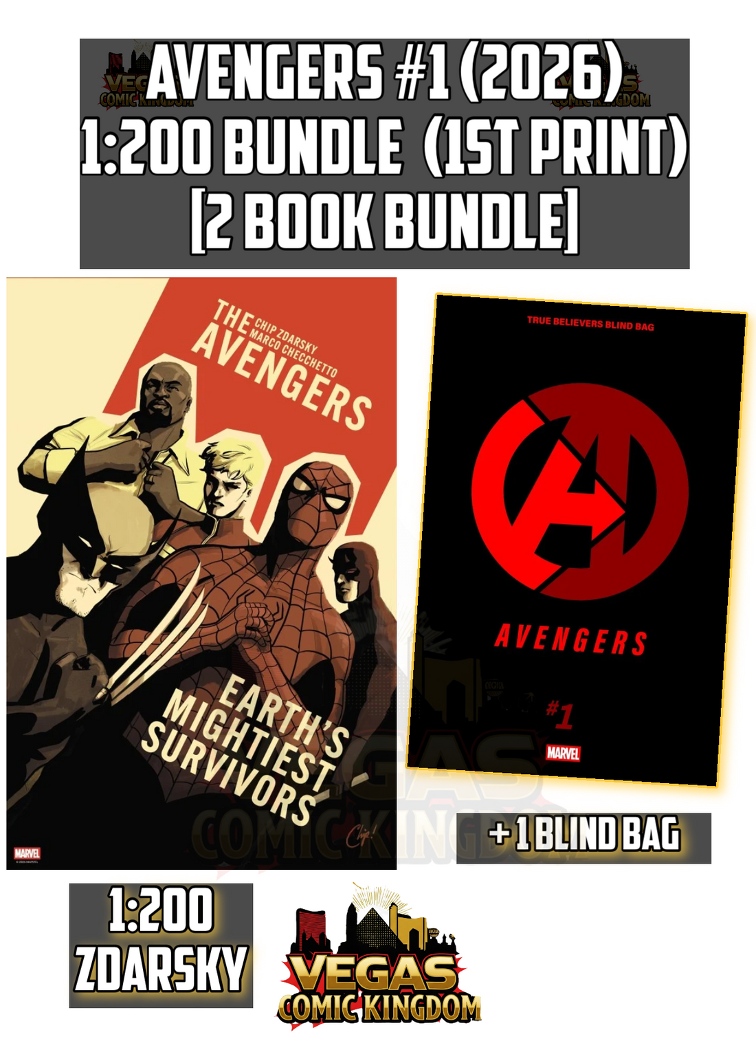 AVENGERS #1 COVER M 1:200 CHIP ZDARSKY + 1 BLIND BAG — 1ST PRINT! FOC 08/24/2026 | ON SALE 11/04/2026