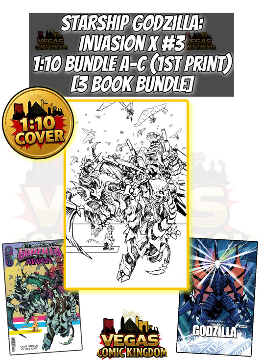STARSHIP GODZILLA: INVASION X #3 1:10 BUNDLE A-C [3 BOOK BUNDLE] — PRE-ORDER DISCOUNT ENDS MONDAY!