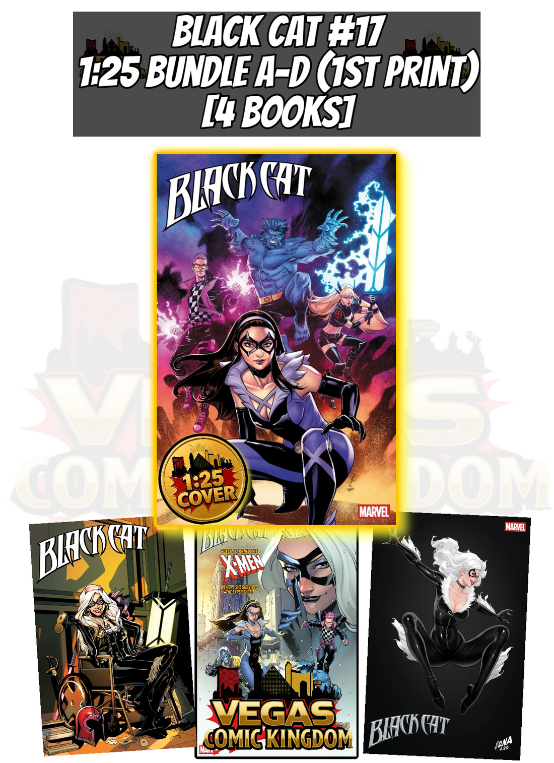 BLACK CAT #17 1:25 BUNDLE A-D 4 BOOKS — PRE-ORDER DISCOUNT ENDS MONDAY!