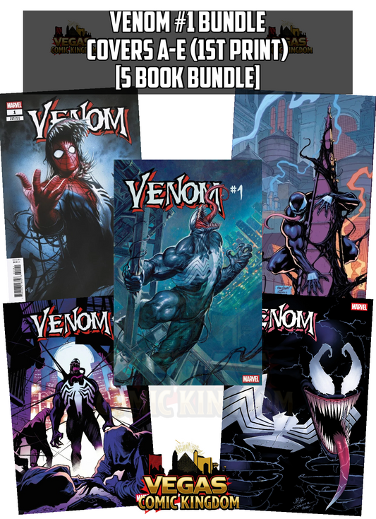 VENOM #1 ALL COVER A–E — 5 BOOK BUNDLE (1ST PRINT)!