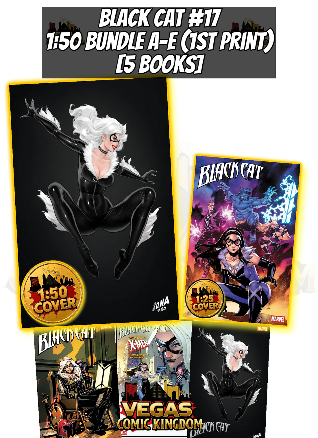 BLACK CAT #17 1:50 BUNDLE A-E 5 BOOKS — PRE-ORDER DISCOUNT ENDS MONDAY!