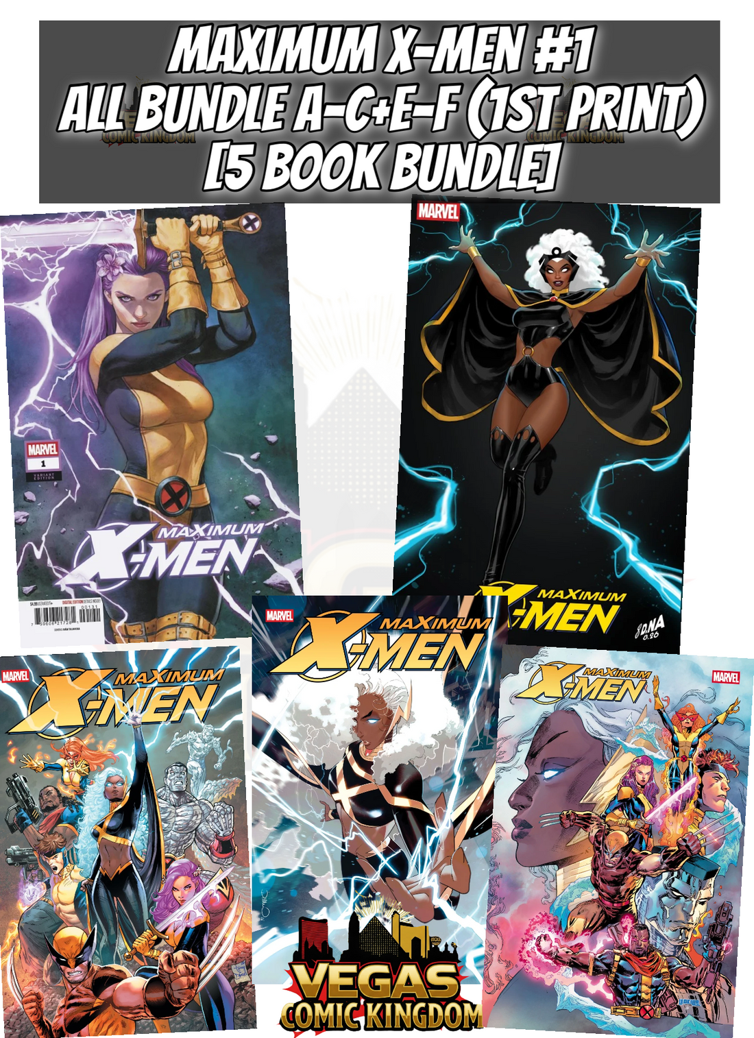 MAXIMUM X-MEN #1 ALL BUNDLE A-C+E-F [5 BOOKS] — PRE-ORDER DISCOUNT ENDS MONDAY!