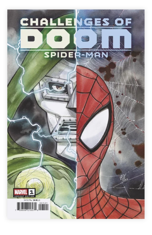 CHALLENGES OF DOOM: SPIDER-MAN #1 COVER B — PEACH MOMOKO FEATURING SPIDER-MAN & DOCTOR DOOM!