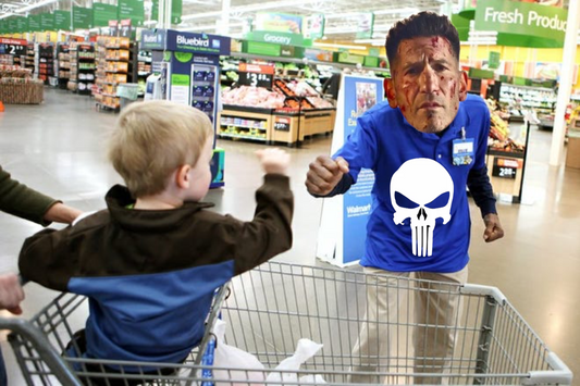 The Daily Drop:  Local Walmart Unveils Newest Greeter: The Punisher – Shoppers Beware!