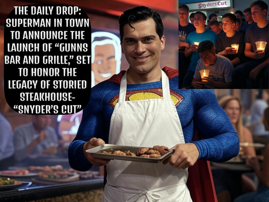 The Daily Drop: Superman Spotted in Vegas to Announce the Launch of 'Gunn's Bar and Grill' Also set to honor the legacy of Storied Steakhouse 'Snyder's Cut'
