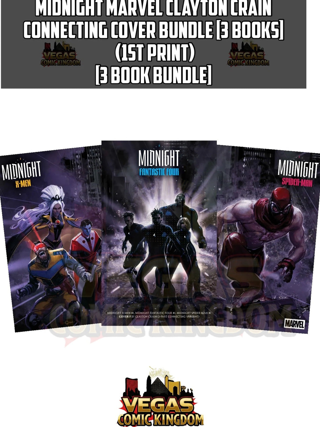 MIDNIGHT MARVEL CLAYTON CRAIN CONNECTING COVER BUNDLE [3 BOOKS] — THE ULTIMATE DARK SET!
