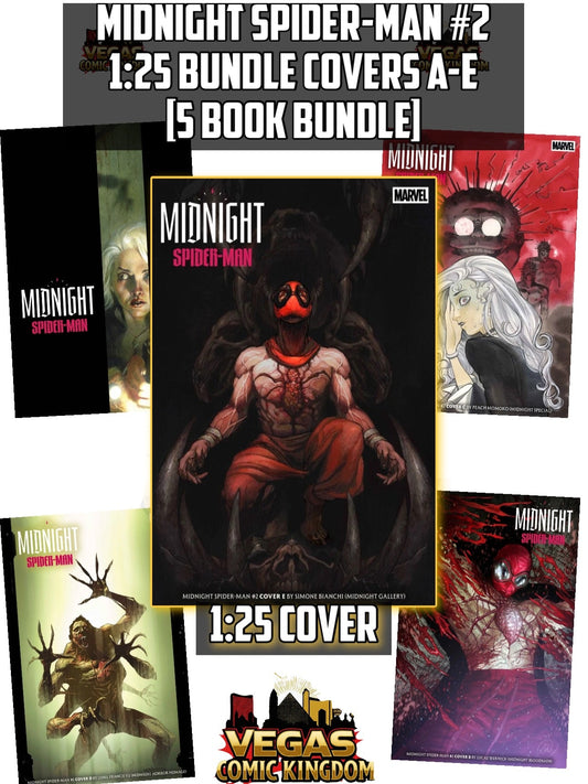 MIDNIGHT SPIDER-MAN #2 1:25 BUNDLE A-E [5 BOOK BUNDLE] — FOC 10/12/2026, ON SALE 11/18/2026!