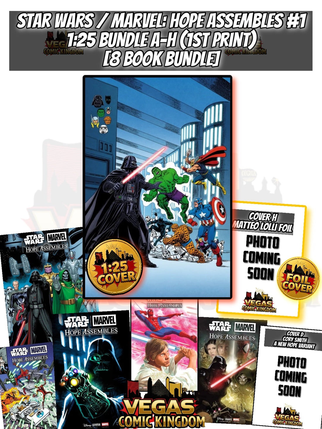 STAR WARS / MARVEL: HOPE ASSEMBLES #1 1:25 BUNDLE A-H [8 BOOKS]