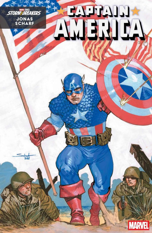 CAPTAIN AMERICA #16 COVER B BY JONAS SCHARF ART STYLE — AVAILABLE NOW AT VEGAS COMICS