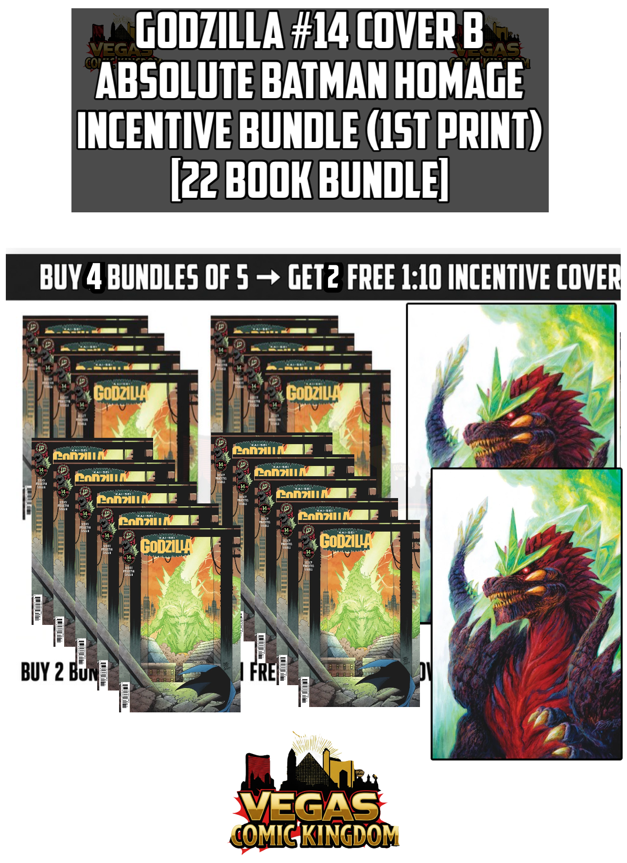 Godzilla [Kai-Sei-Era] #14 Cover B Absolute Batman Homage Bundle (1st Print) IDW Publishing 2026 [5 Book Bundle]
