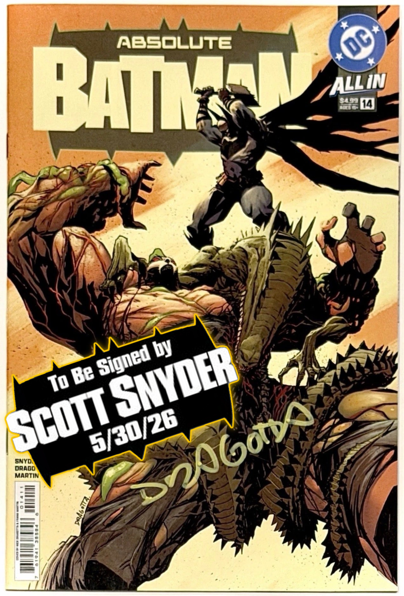 ABSOLUTE BATMAN #14 (1st Print & More) [SIGNED BY SCOTT SNYDER & NICK DRAGOTTA]