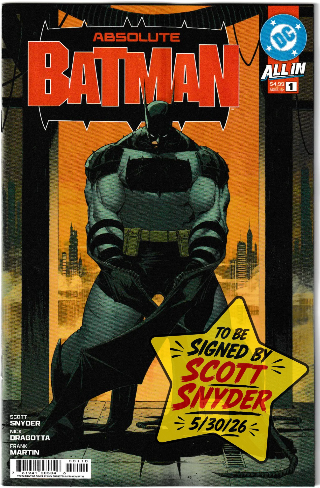 ABSOLUTE BATMAN #1 (1st Print) CVR A NICK DRAGOTTA (1st Print & More) [SIGNED BY SCOTT SNYDER]
