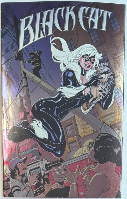 Black Cat Collectors 3 Book Bundle: Black Cat #1 Foil Variant Signed by Terry and Rachel Dodson with COA #29 of 62 + Black Cat #1 Cover A & #1 Foil Cover