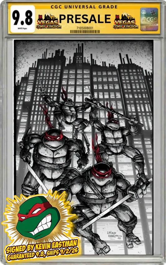 Teenage Mutant Ninja Turtles #20: 300th Issue 1:1000 Incentive Ratio (Eastman & Laird Full Art B/W/R 1:1000) [CGC 9.8, Signed by Kevin Eastman]