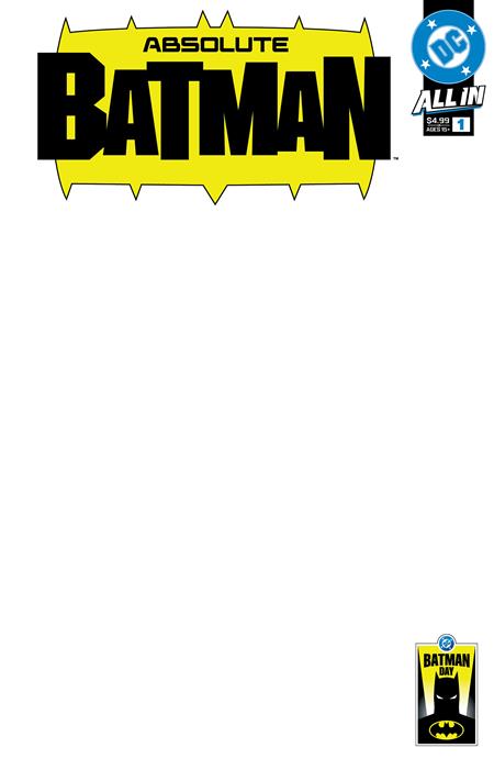 ABSOLUTE BATMAN #1 Cover C Blank Sketch (1st Print) Batman Day 2025 [SIGNED BY SCOTT SNYDER]