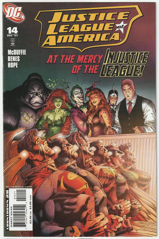 Unleash the fury of a modern DC classic with Justice League of America (2006) #14, a collector’s gem pulsing with investment potential! Released in October 2007, this electrifying issue from Dwayne McDuffie’s dynamic JLA run sees Superman, Batman, and Wonder Woman rallying their League against the relentless Injustice League in a battle that pushes the team to its limits. With Ed Benes’ stunning artwork and McDuffie’s gripping narrative, JLA #14 delivers a high-octane chapter in the 2006 relaunch, captivati