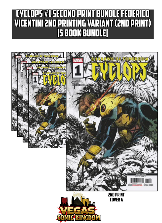 CYCLOPS #1 Second Print Bundle FEDERICO VICENTINI 2ND PRINTING VARIANT (2nd Print) [5 Book Bundle]