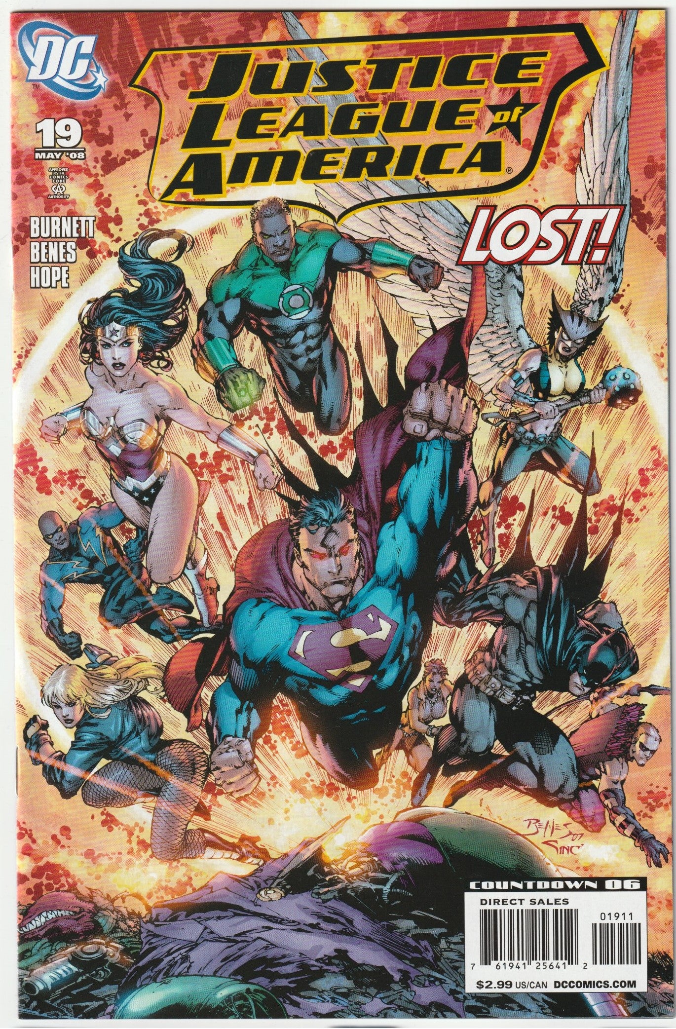 Unleash the power of a modern DC gem with Justice League of America (2006) #19, a collector’s standout brimming with investment promise! Released in March 2008, this electrifying issue from Dwayne McDuffie’s dynamic JLA run sees Superman, Batman, and Wonder Woman facing mounting challenges as their League contends with internal strife and external threats. With Ed Benes’ vibrant artwork and McDuffie’s gripping storytelling, JLA #19 deepens the 2006 relaunch’s legacy, making it a prize for fans and investors