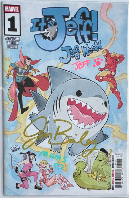 Its Jeff: Jeff Week (2025) #1 [SIGNED BY JON BAILEY (Voice of Jeff the Land Shark)] (Love Moms Remark)