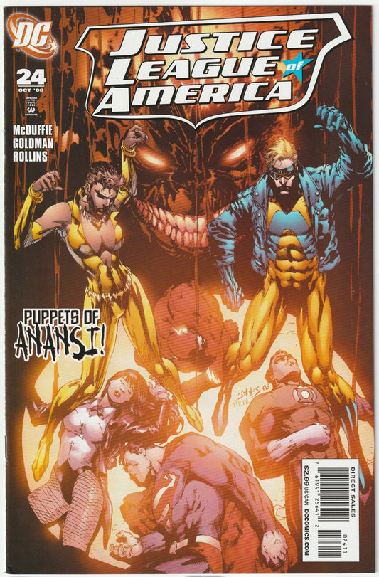 Face the fallout in Justice League of America (2006) #24, a collector’s standout brimming with investment allure! Released in August 2008, this intense issue concludes “The Second Coming,” with the League battling Amazo as Red Tornado’s fate hangs in the balance. McDuffie’s pacing and Benes’ explosive art make JLA #24 a fan favorite.
