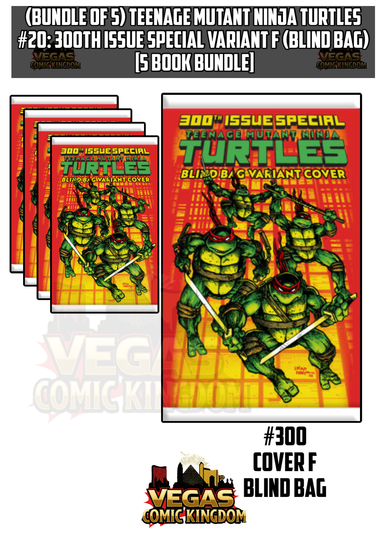 Teenage Mutant Ninja Turtles #20: 300th Issue Cover F Blind Bag Bundle [5 Book Bundle]
