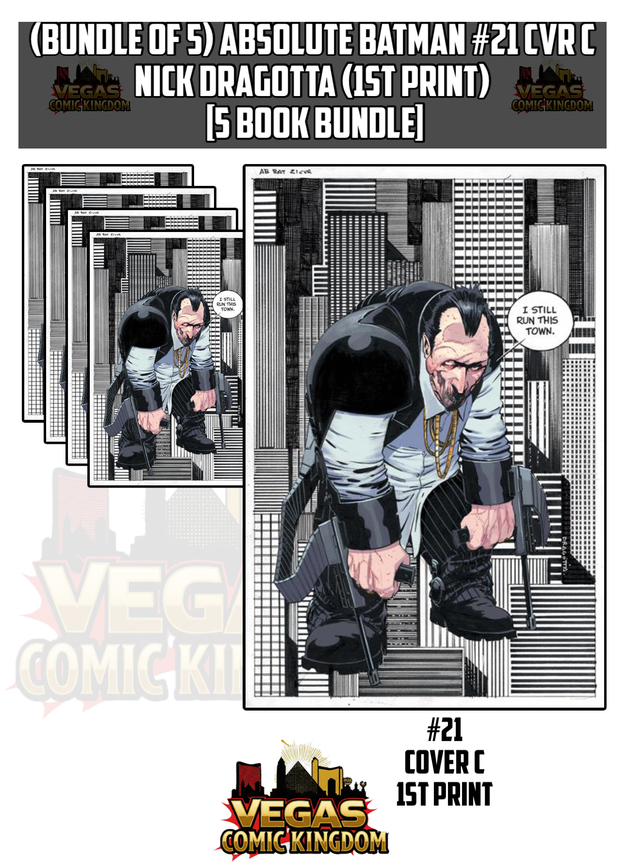(x5 ) ABSOLUTE BATMAN #21 CVR C NICK DRAGOTTA CARD STOCK VAR (1st Print) [5 Book Bundle]