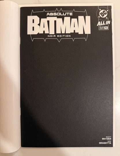 ABSOLUTE BATMAN #1 NOIR EDITION (ONE SHOT) CVR B BLACK BLANK [SIGNED BY SCOTT SNYDER]